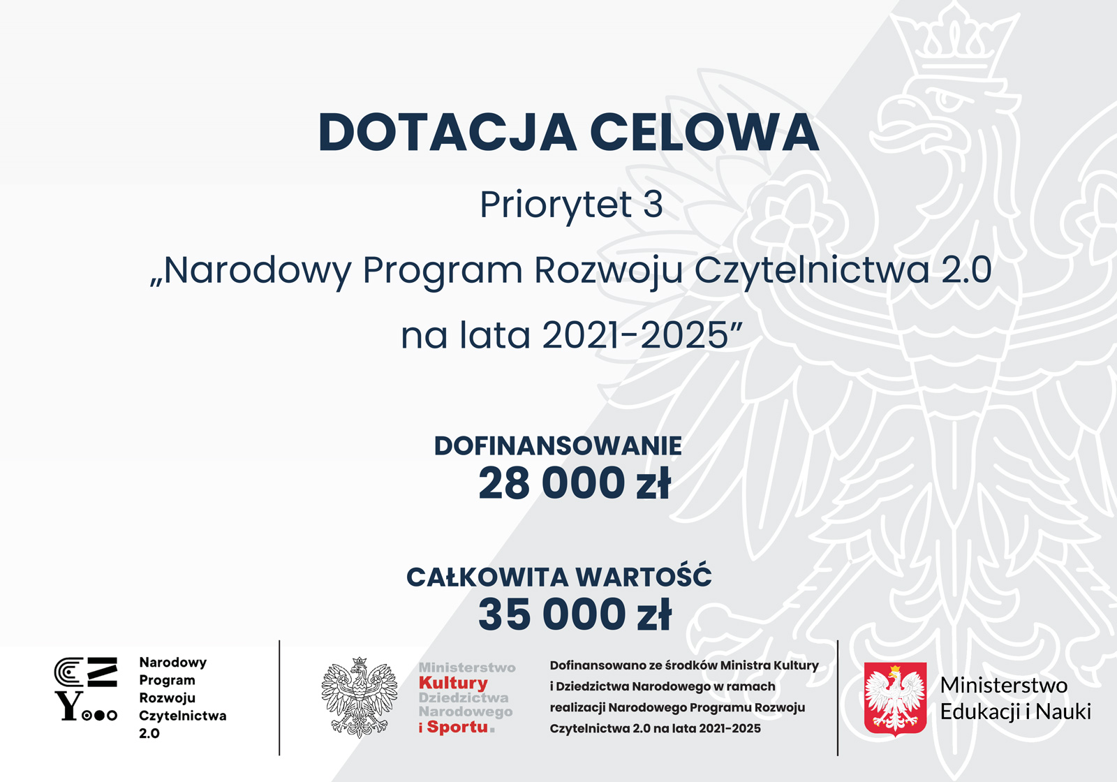 „Narodowy Program Rozwoju Czytelnictwa 2.0. na lata 2021-2025