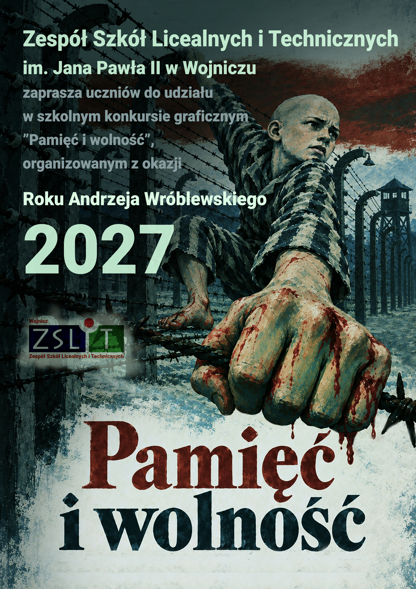 Plaka Pamięć i wolność, dziecko uciekające z obozu