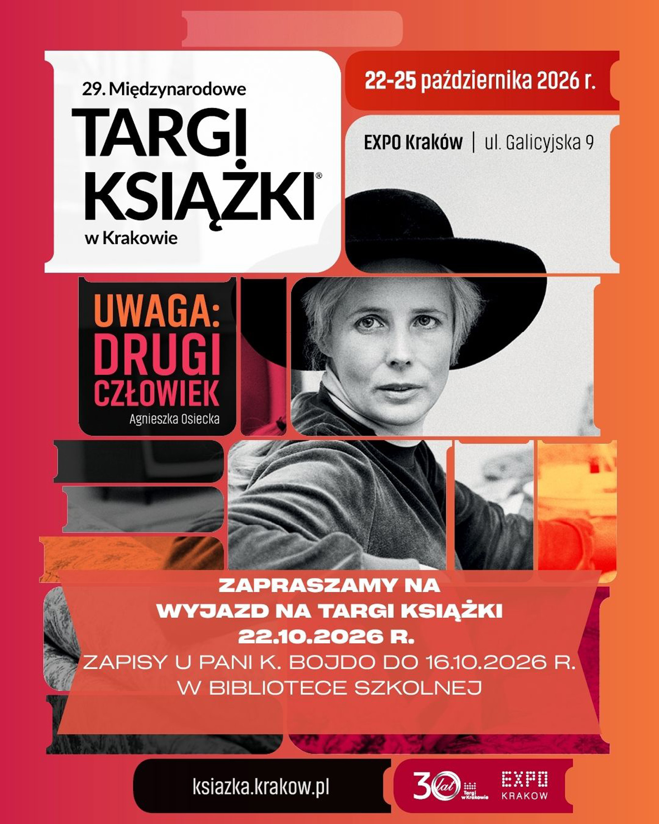 Plakat reklamowy 29. Międzynarodowych Targów Książki w Krakowie