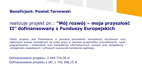 "Mój rozwój - moja przyszłość II" na rok szkolny 2020 /2021
